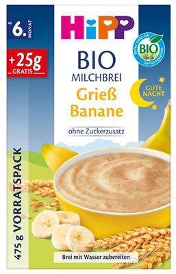 Bild von Hipp Gute Nacht Milchbrei Griess Banane