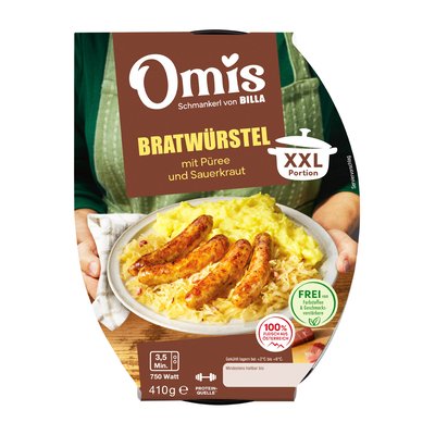 Bild von Omis Schmankerl Xxl Bratwürstel mit Püree und Sauerkraut