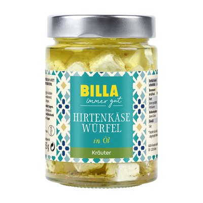 Bild von BILLA immer gut Hirtenkäsewürfel in Öl mit Kräutern