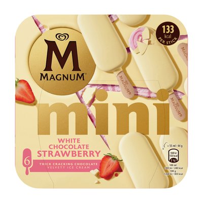 Image of ESKIMO MAGNUM MINI WHITE CHOC STRAW 6STK