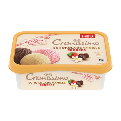 Bild von Eskimo Cremissimo Schoko Vanille Erdbeer