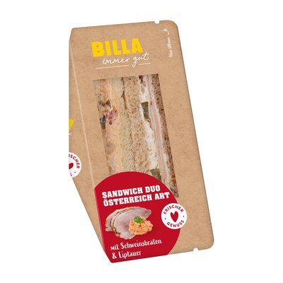 Bild von BILLA Duo Sandwich mit Schweinsbraten und Liptauer