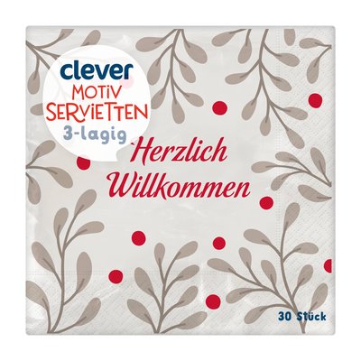 Bild von Clever Servietten Herzlich Willkommen