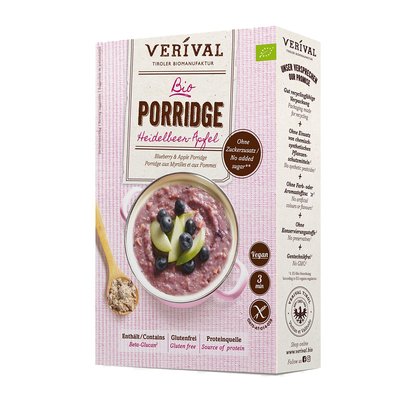 Image of Verival Heidelbeer Apfel Porridge Glutenfrei