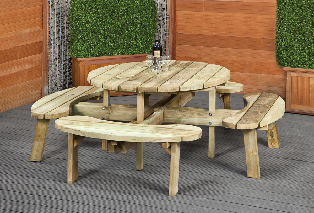 Round Picnic Bench-166336 