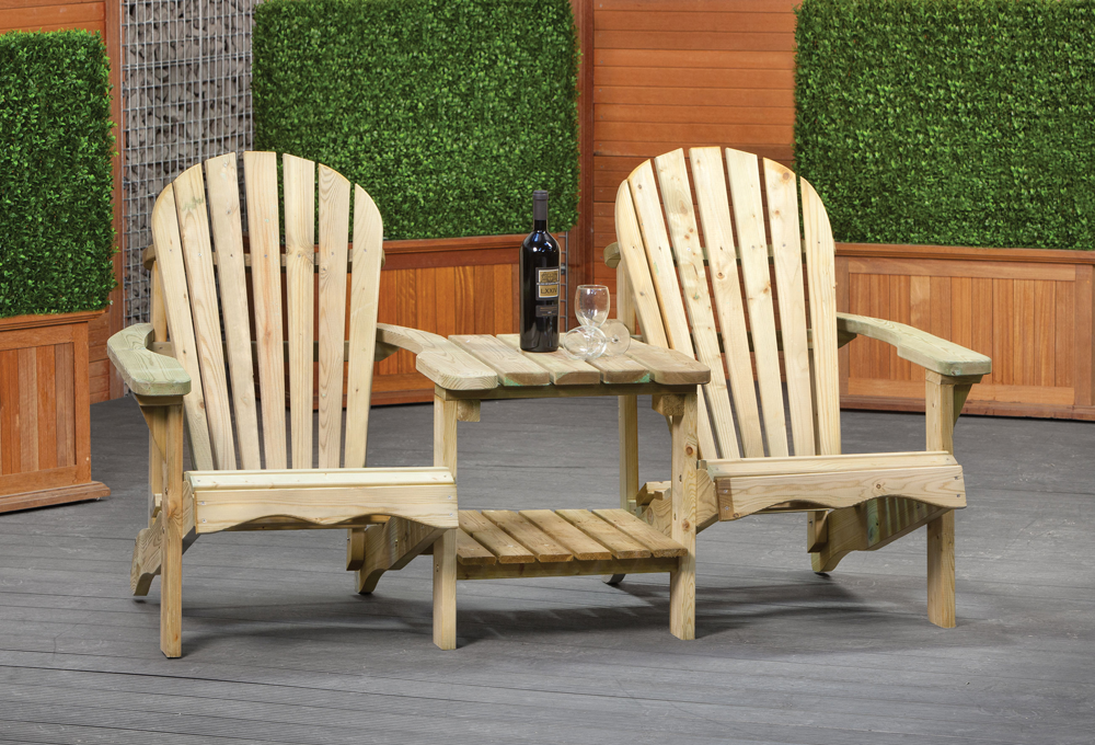 Outdoor Furniture Wooden Duo Love Seat Adirondack Love Seat Paris