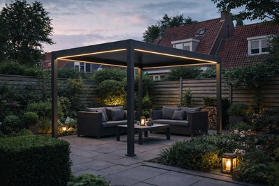 AluminiumTerrasoverkappingDeluxeVrijstaandElektrisch_LED300x400cmAntraciet