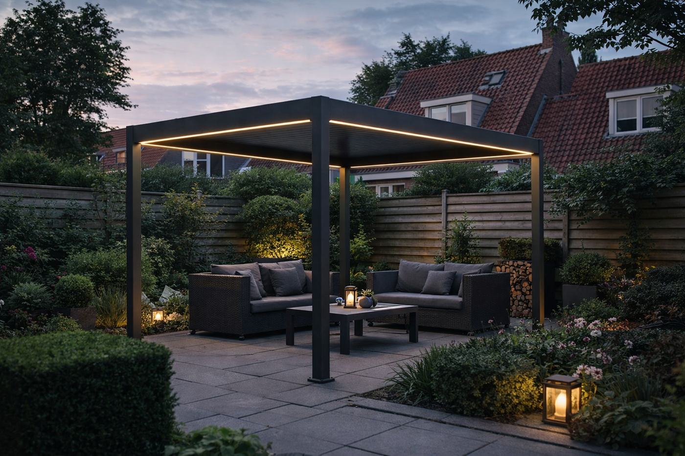 AluminiumTerrasoverkappingDeluxeVrijstaandElektrisch_LED300x400cmAntraciet