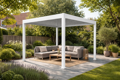 AluminiumTerrasoverkappingComfortVrijstaand300x300cmWit