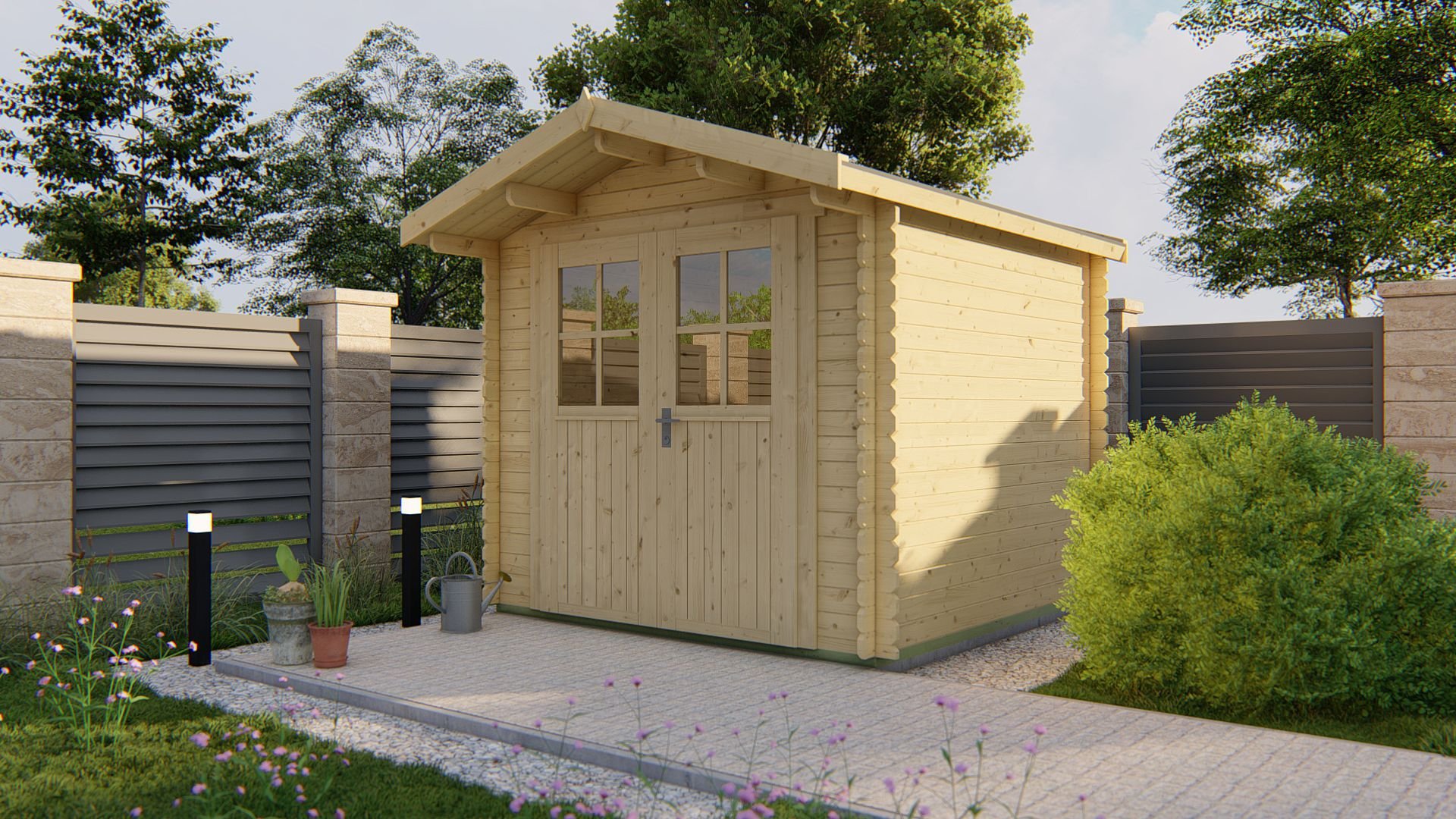Gitte Summer House with Front Canopy 2.6 x 2.6m-163262 