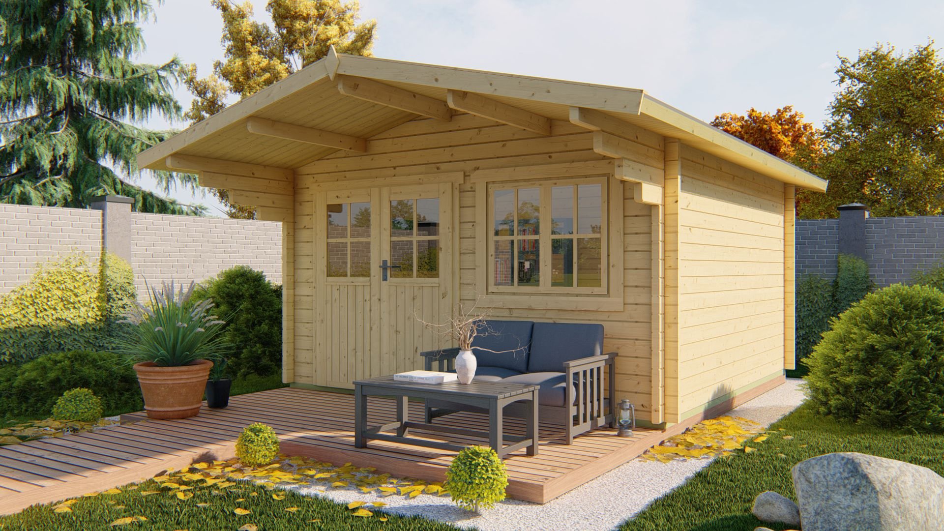 Stian Log Cabin 4m x 4m-167140 