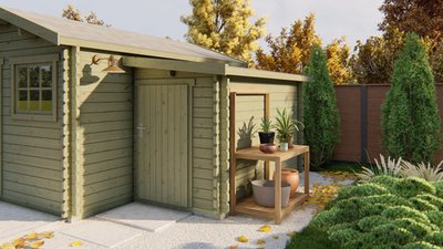 Blokhutaanbouw28mmgei_mpregneerd