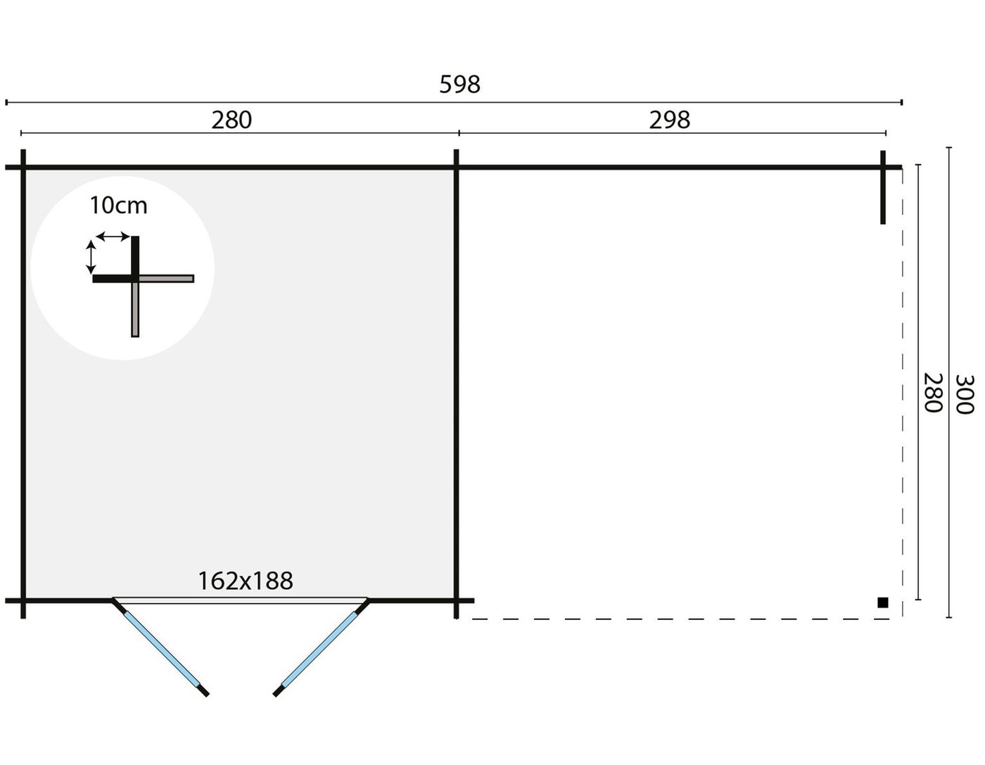 Blokhutchappoonbehandeldplattegrond