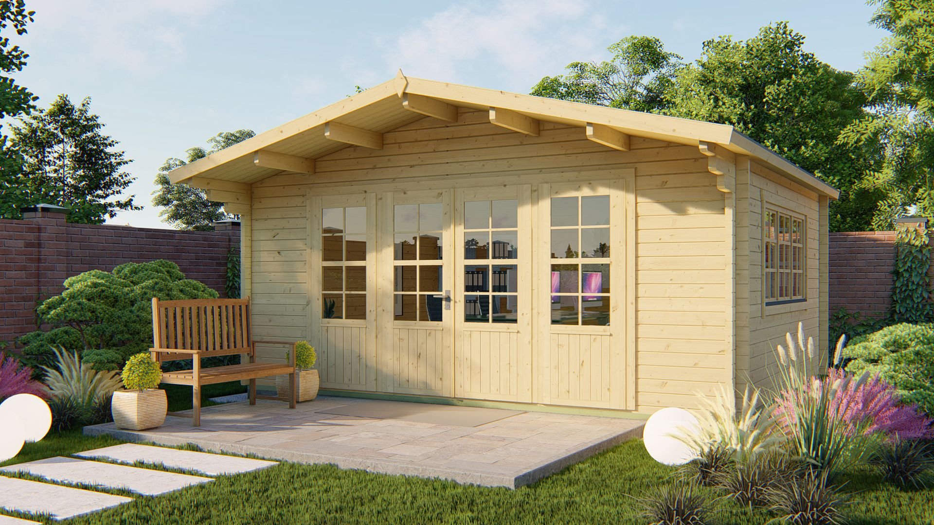 Blockhaus Newcastle 540 x 440 cm