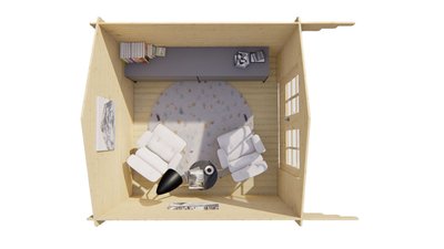 Blokhutperlundonbehandeldbovenaanzicht