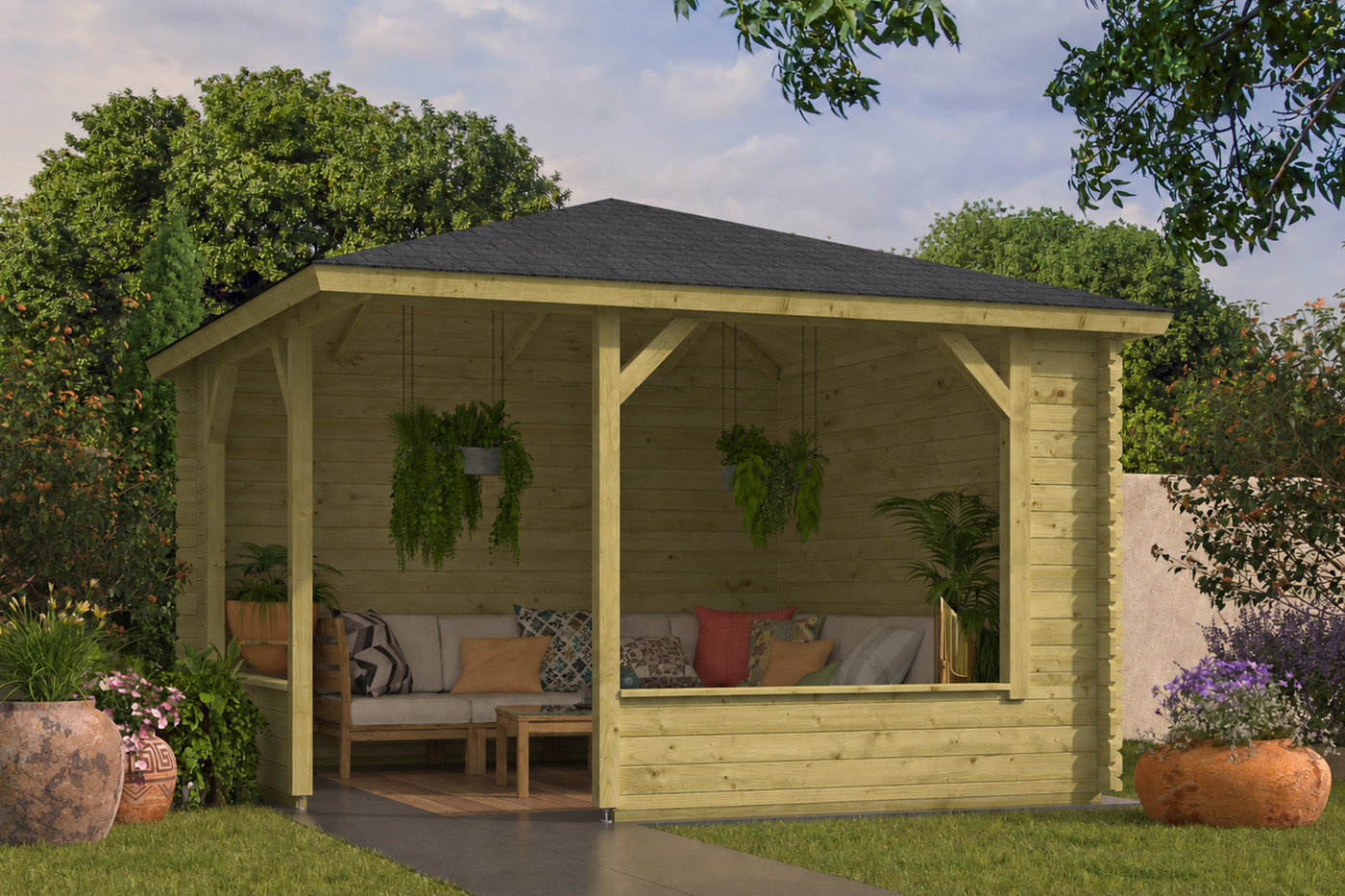 P014271_Mitch_Log_Cabin_Gazebo_Green
