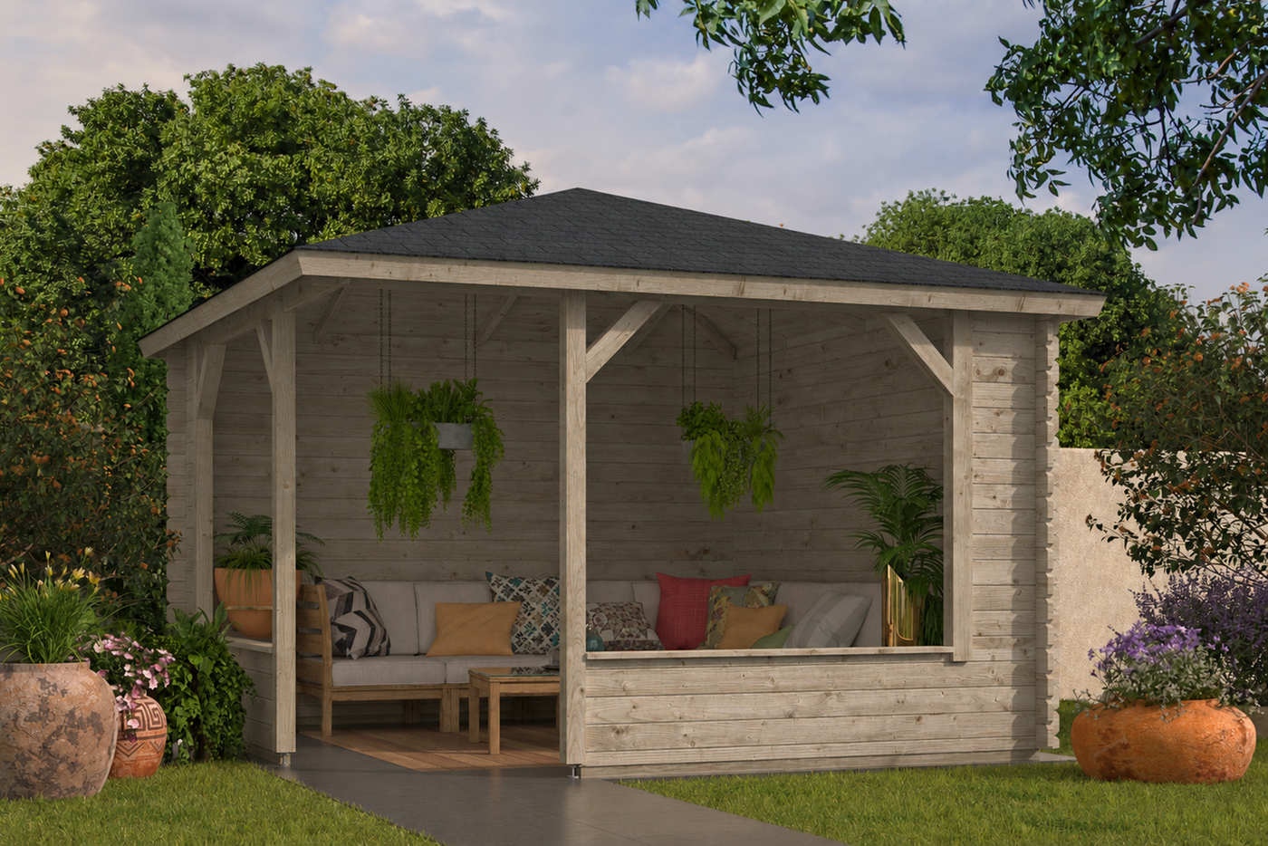 P016499_Mitch_Log_Cabin_Gazebo_Grey