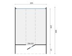P197193_Saunabarrel_Thermowood_205_x_300_cm_met_half_panorama_raam_Floorplan