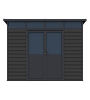 P241372_composiet_tuinhuis_antraciet_218x218cm_Vooraanzicht