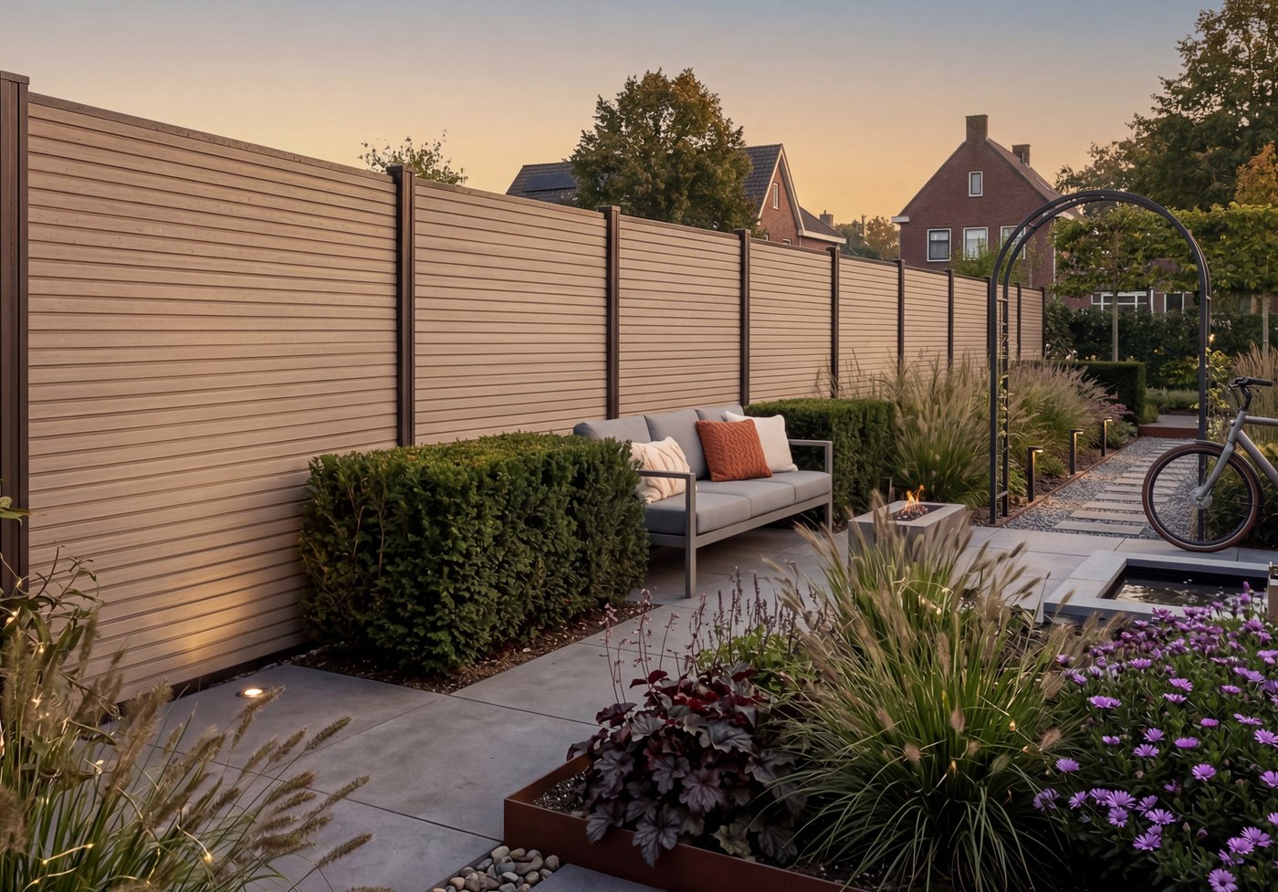 PuraFence_Sfeer_Horziontal_Royal_Triple_Profiel_Light_Grey