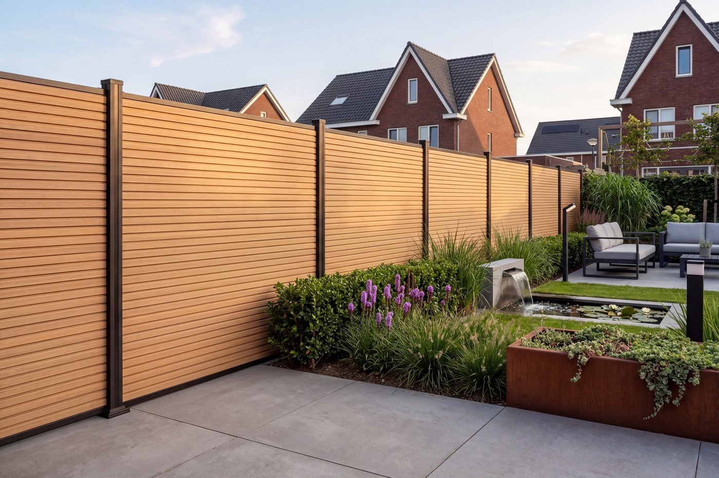 PuraFence_Sfeer_Horziontal_Royal_Triple_Profiel_Cedar