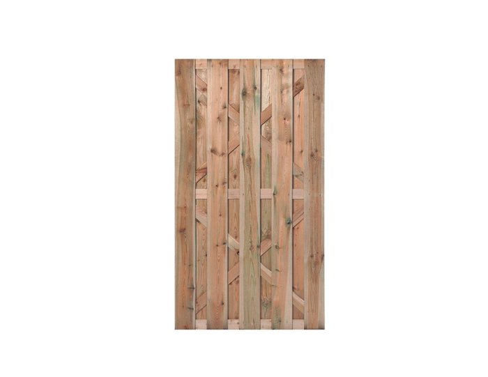 Tuindeur Privacy red class wood 195 x 120 cm recht met RVS-slot
