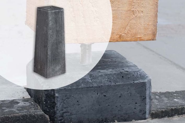 Concrete Foundation Post - Charcoal Pyramid M16-159106 