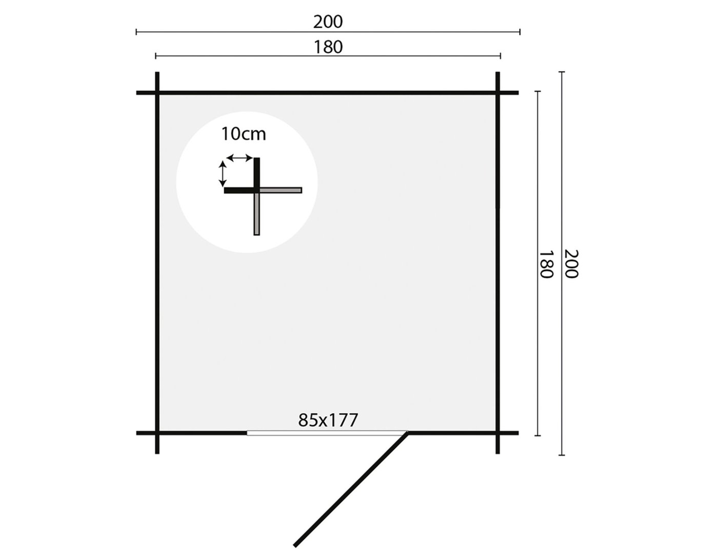 blokhut_richard_honinggeel_geimpregneerd_200x200x222cm_wanddikte_28mm_bouwtekening