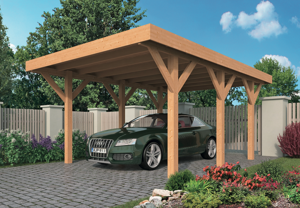 Holz Carport Lemmer 450 x 600 cm mit Flachdach