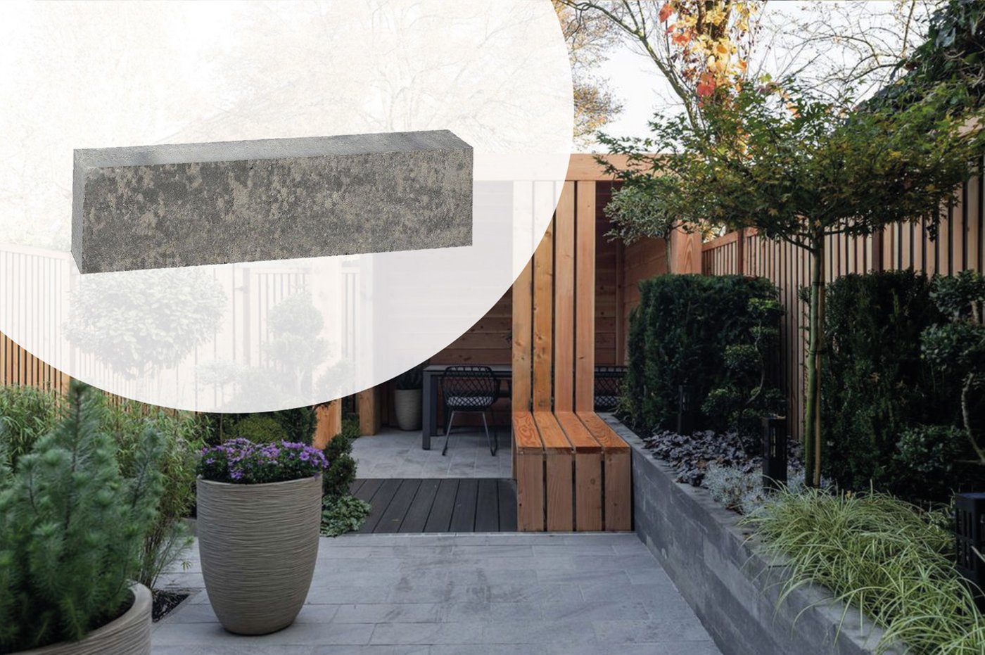forto_walling_60x10x10cm_grijs_zwart_gardenlux_sfeerfoto