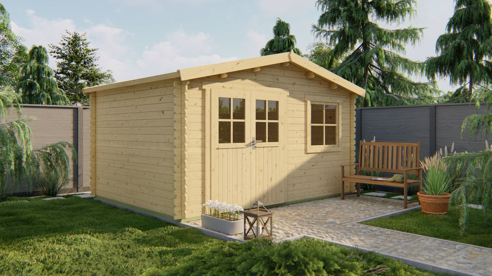 Blokhut Gorliz 400 x 298 x 238 cm Houten Berging