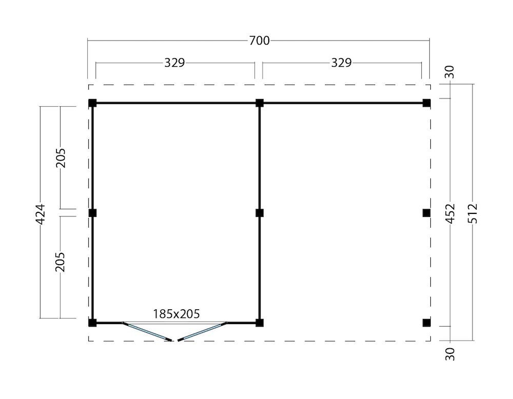 kapschuur_billund_xxl_type_3_blanke_wanden_plattegrond