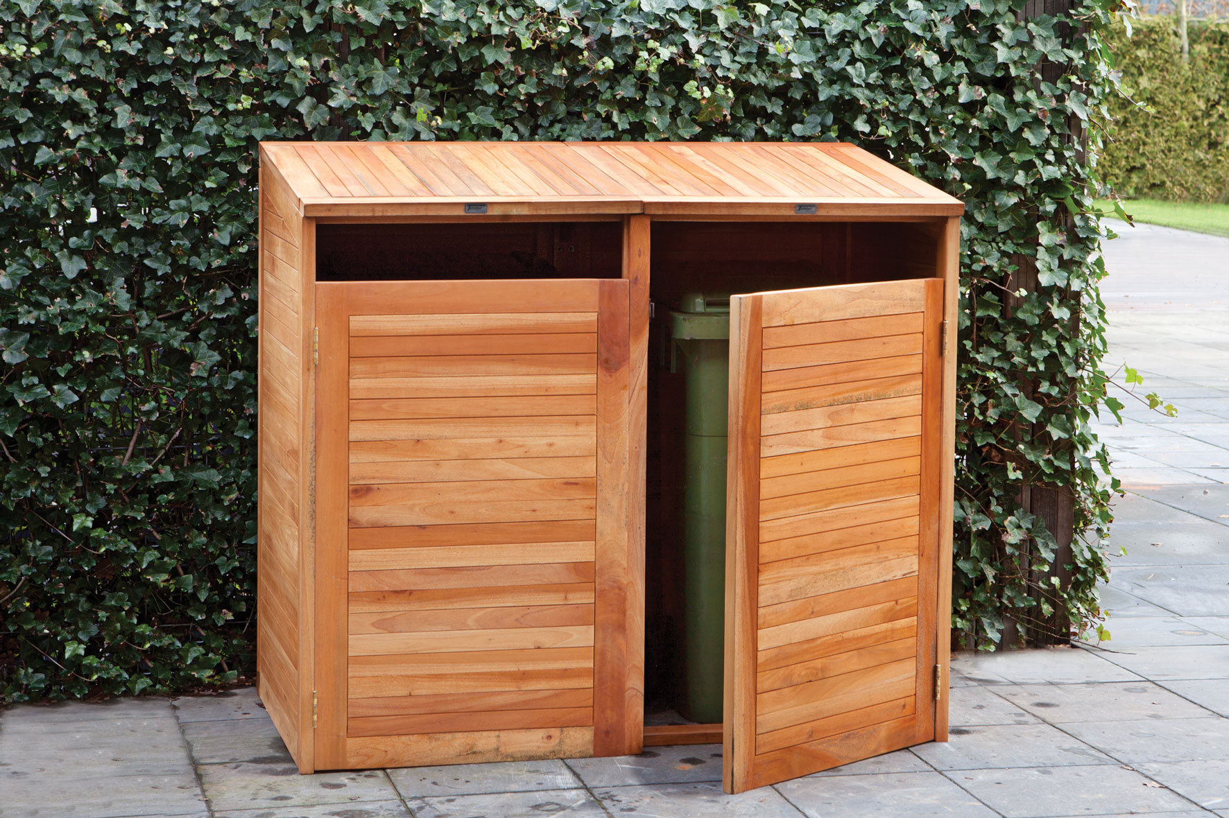 Mulltonnenverkleidung aus Hartholz 150 x 75 x 135 cm