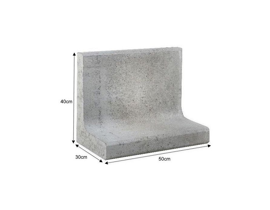 L Element Beton 50x30x40cm Grijs Gardenlux