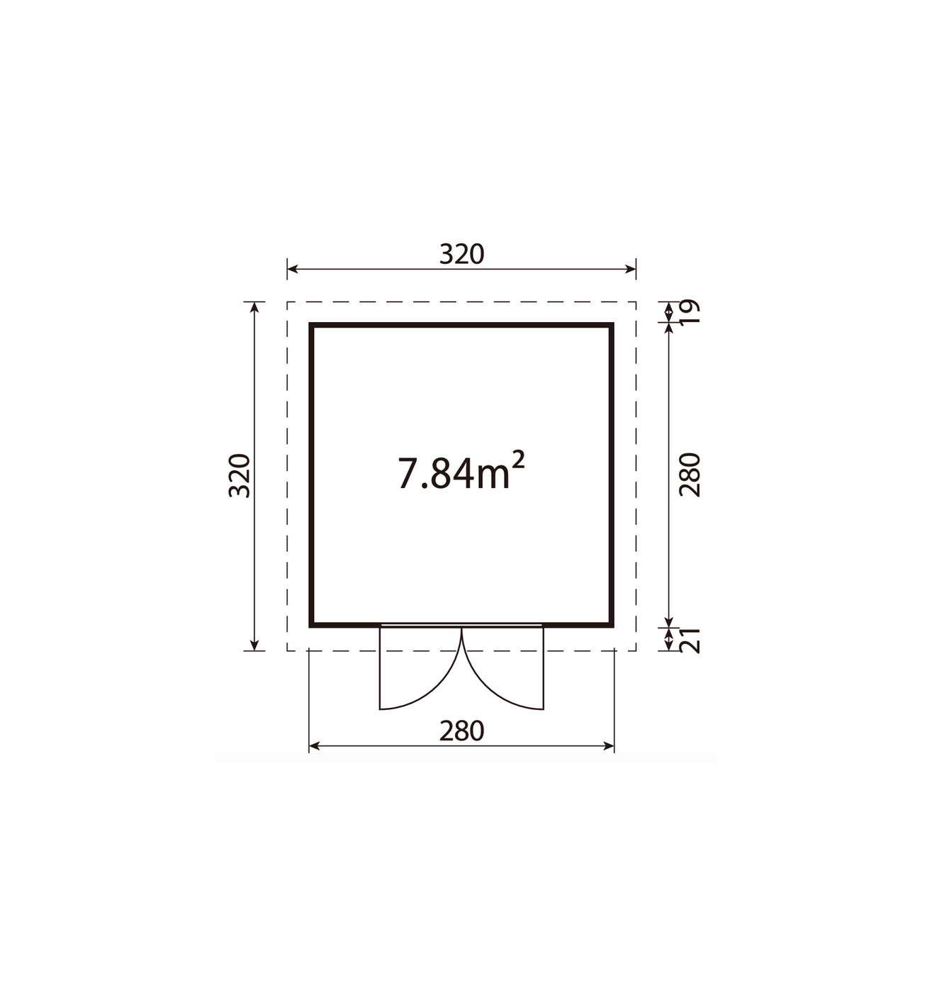 model_GD_Kunststof_Tuinhuis_320x320cm_floor_plan