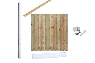 model_Schuttingpakket_Grenen_met_wit_grijs_beton_Hoogte_200_cm