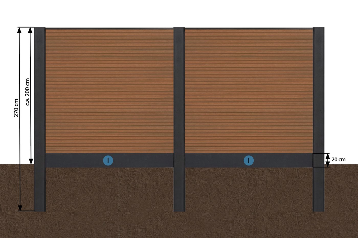 model_beton_composiet_schutting_betonpaal_vecht_270cm