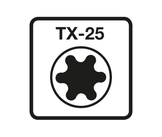 model_dynaplus_schroefbit_tx_25_tekening
