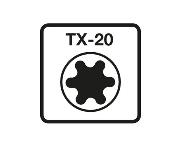 model_dynaplus_schroefbit_tx_20_tekening