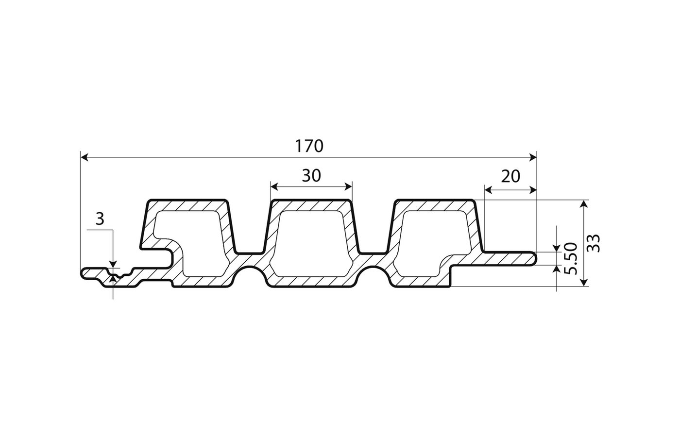 model_puratech_30_triple_profiel_techinische_tekening