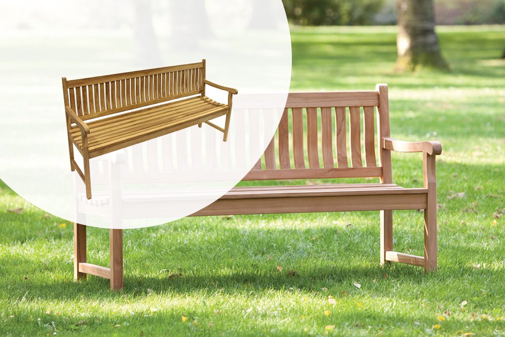 Banc Lin Bois massif 150 x 40 x 48 cm Blanc crème