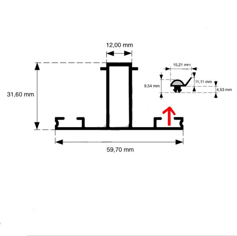 model_tussendrager_aluminium_polycarbonaatplaten