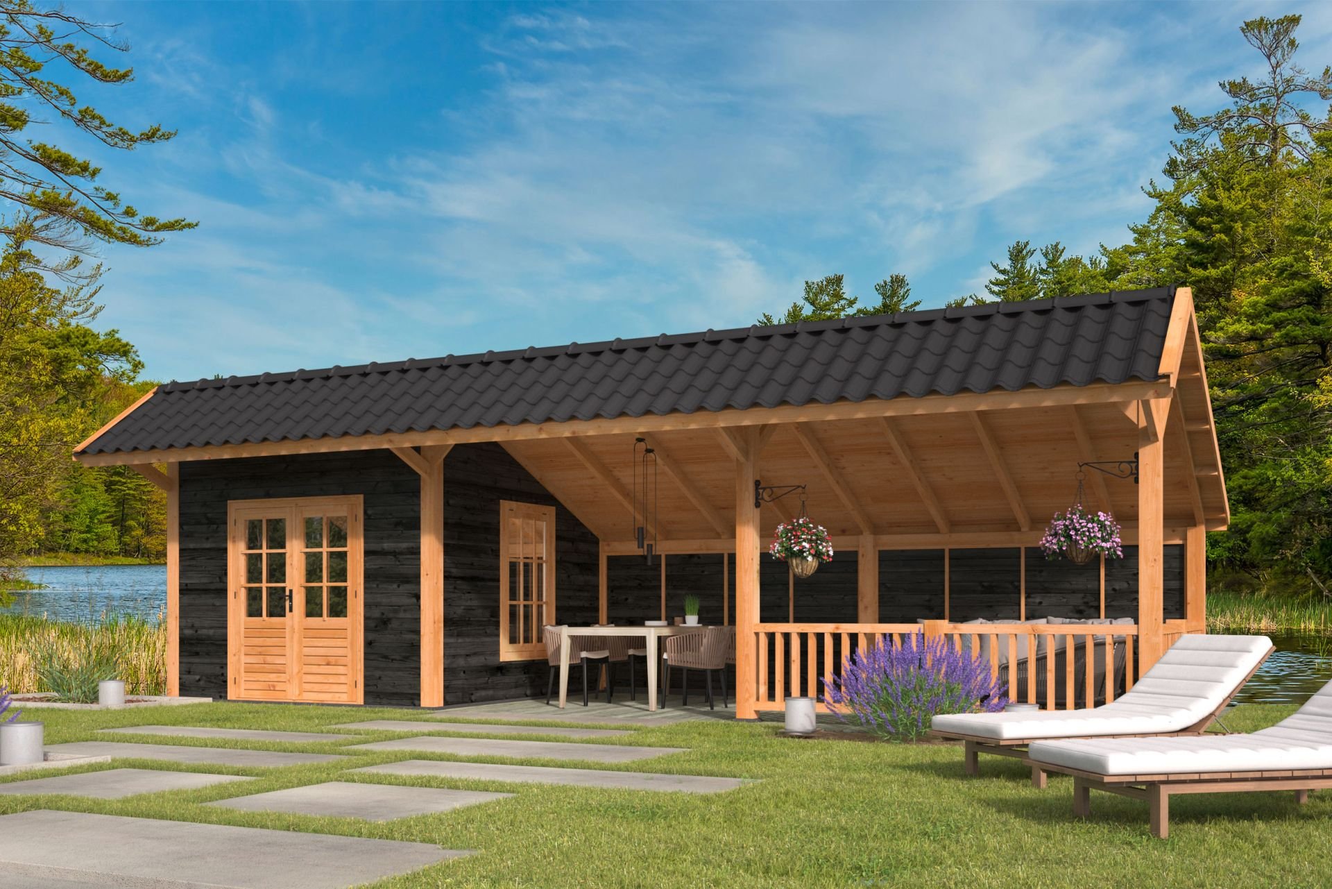 Ohio Gazebo 9.89 x 4.18m-166267 