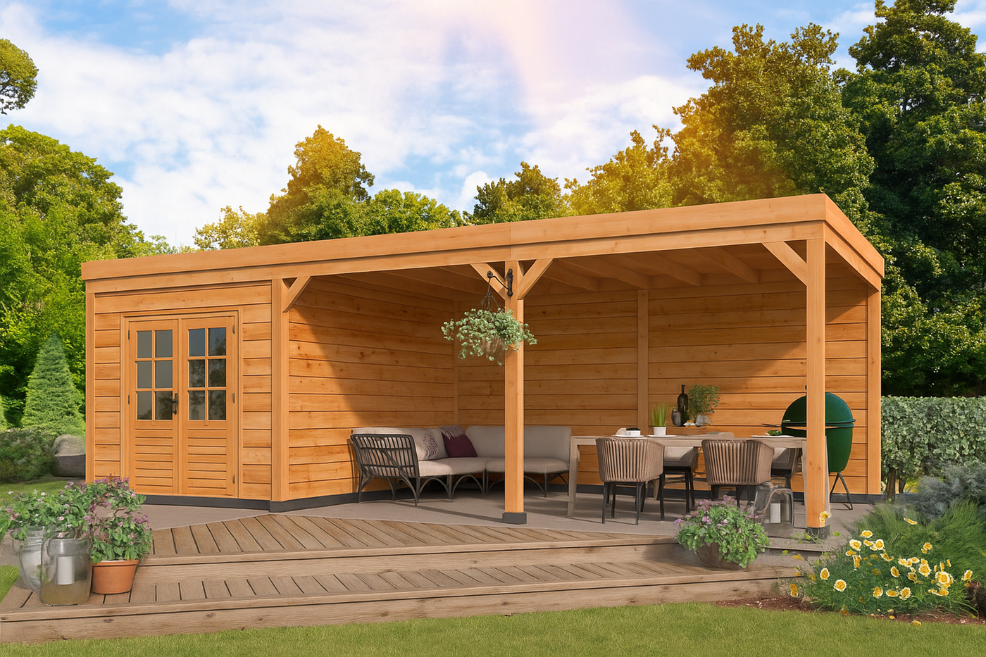 overkapping_met_plat_dak_798x378cm_kiruna_type_2_red_class_wood