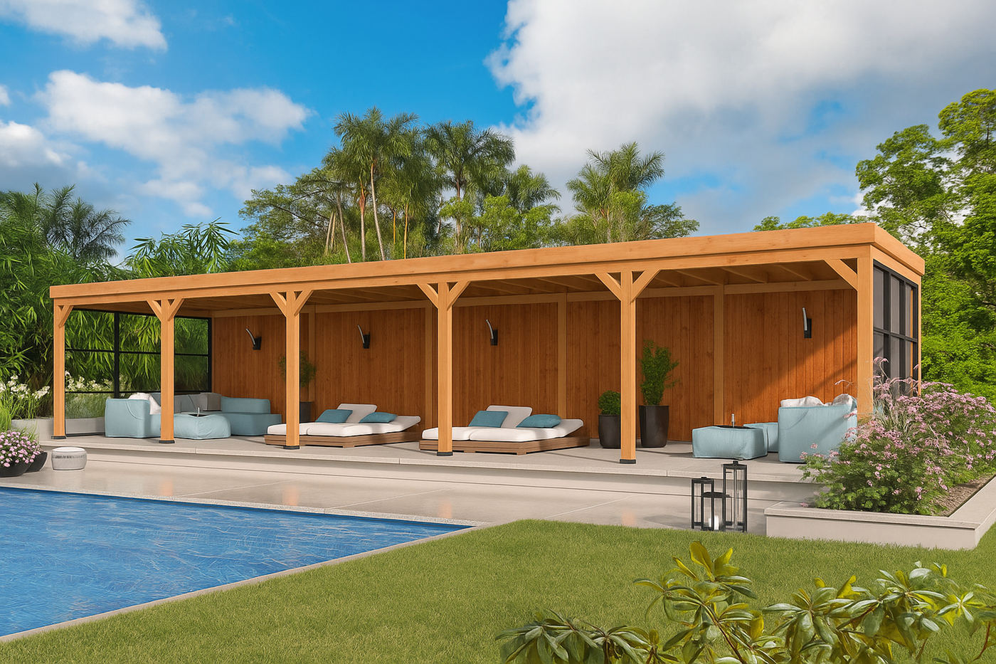 overkapping_met_plat_dak_1318x378cm_kiruna_type_4_red_class_wood