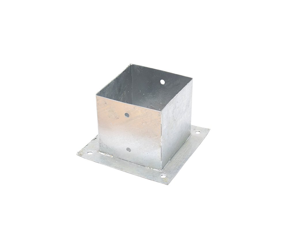 Wovar Support Pied de poteau plat en acier 15.1x15.1x15 cm