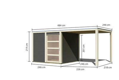 qubic_tuinhuis_karibu_overkapping_terragrijs_tekening
