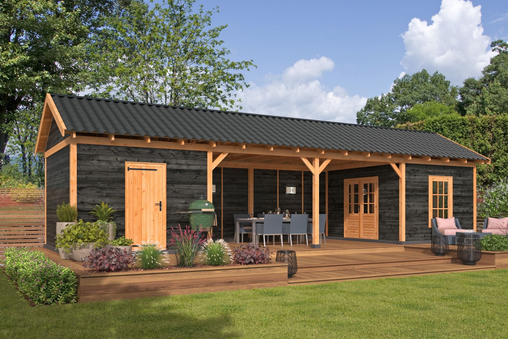 Roma Douglas Building & Gazebo 13.03 x 4.45m-166675 