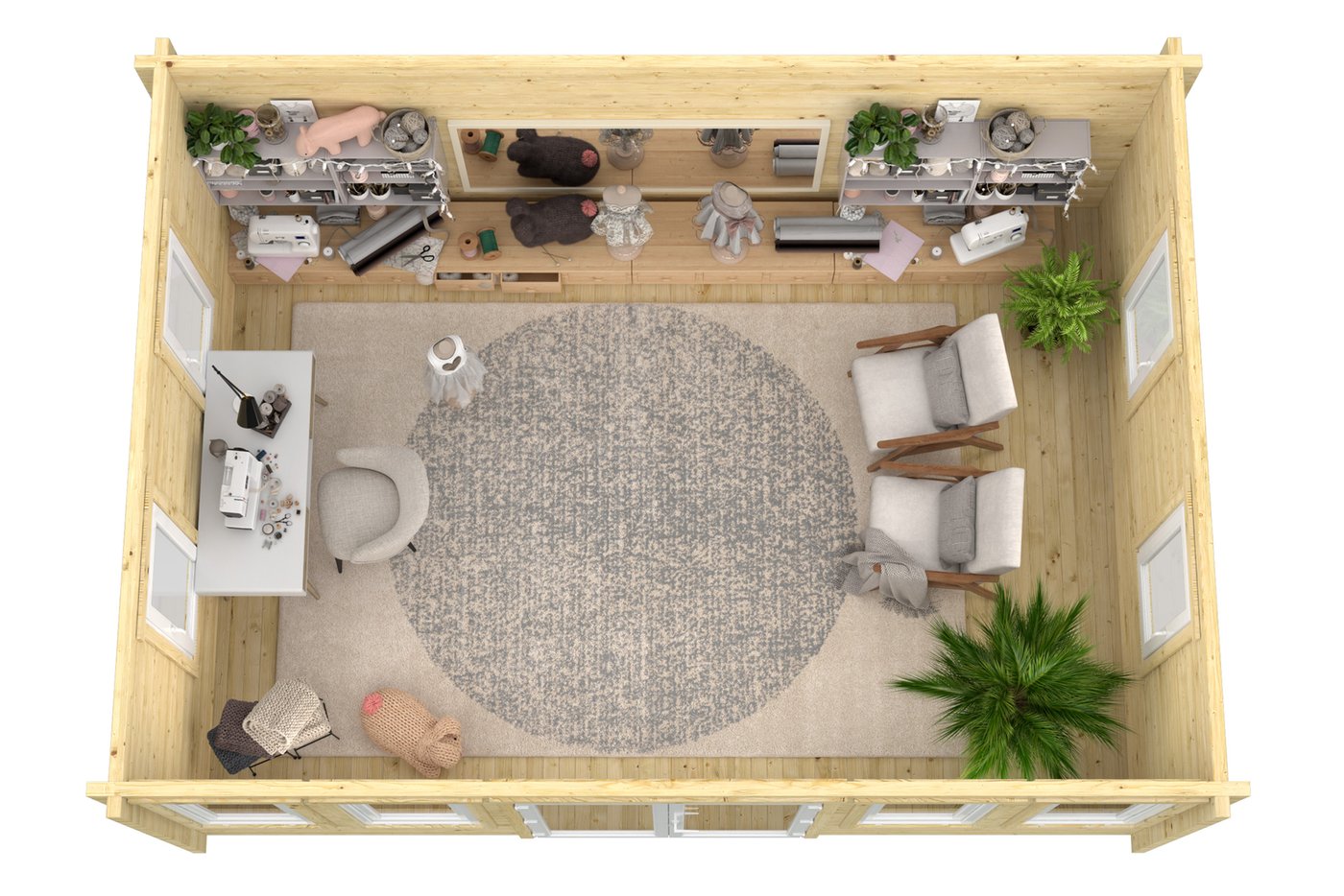 upvc_trev_clockhouse_log_cabin_inside