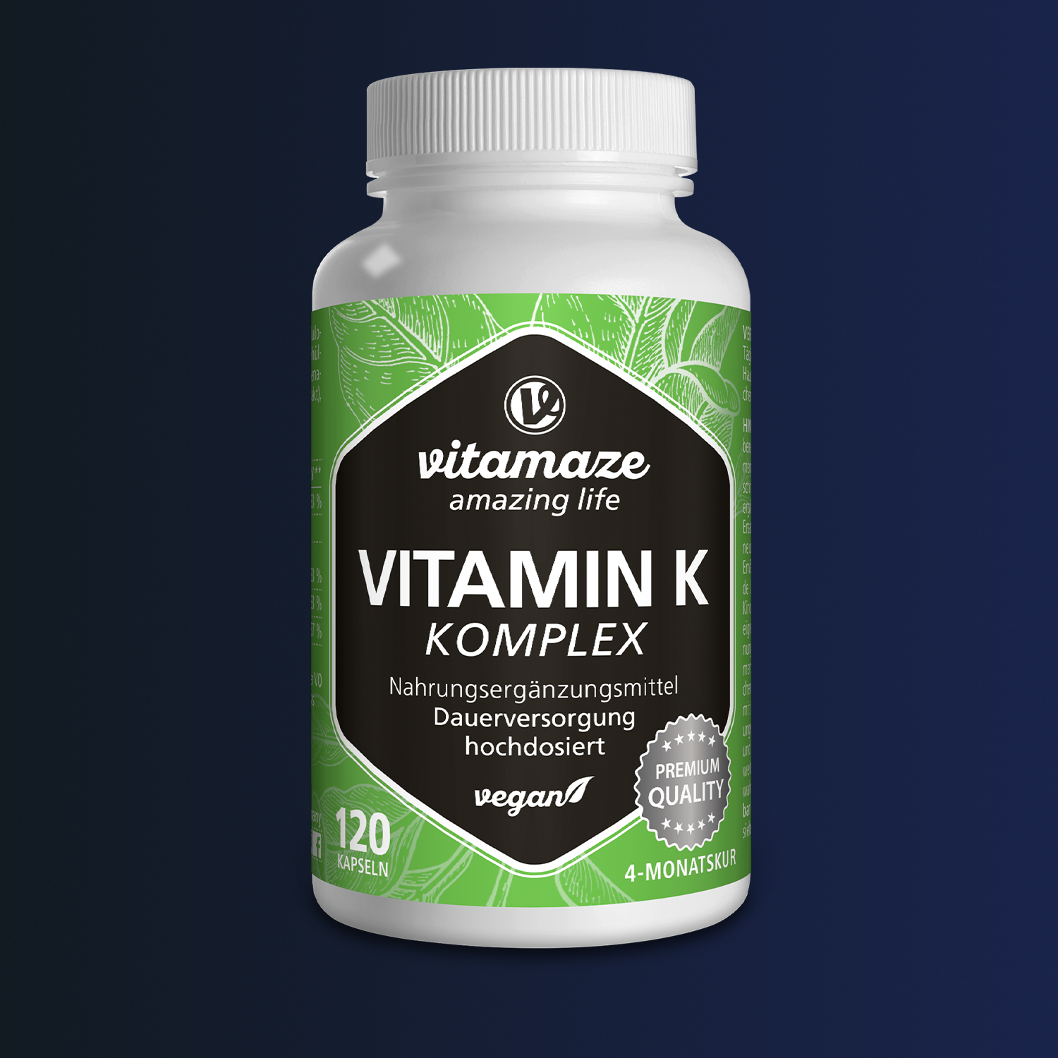 Complesso di vitamina K, ad alto dosaggio di K1 + K2, menachinone MK4 MK7-image-1000024
